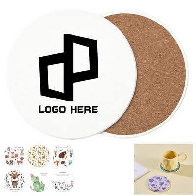 Dolomite Cork Round Absorbent Coaster